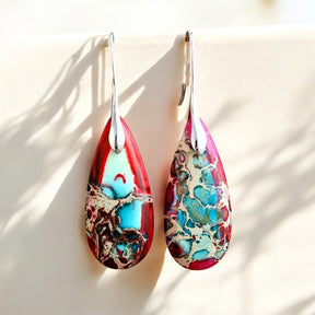 Pendientes de lágrima de jaspe imperial