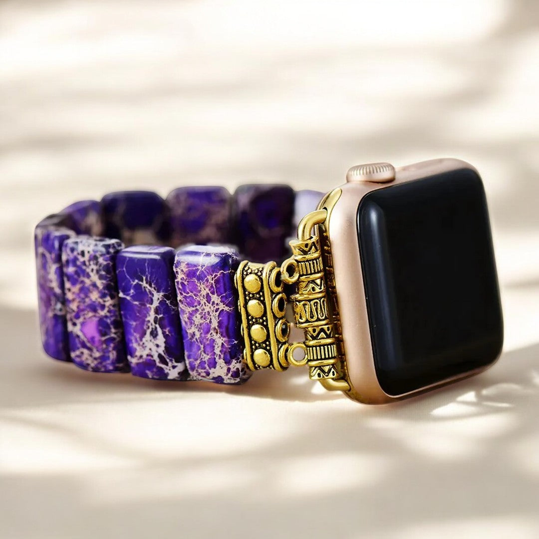 Correa elástica de jaspe tibetano índigo para Apple Watch