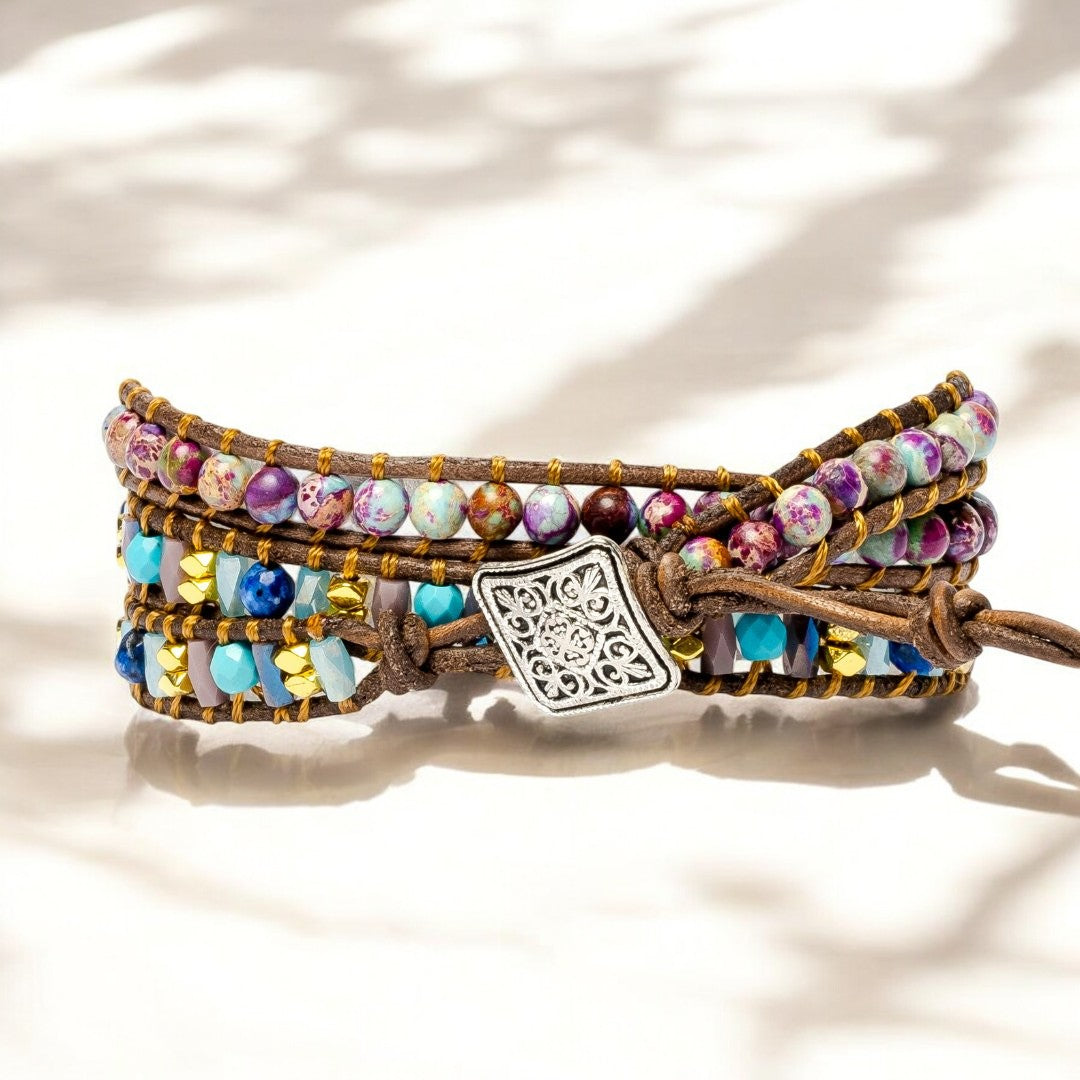 Pulsera envolvente de jaspe emperador intenso