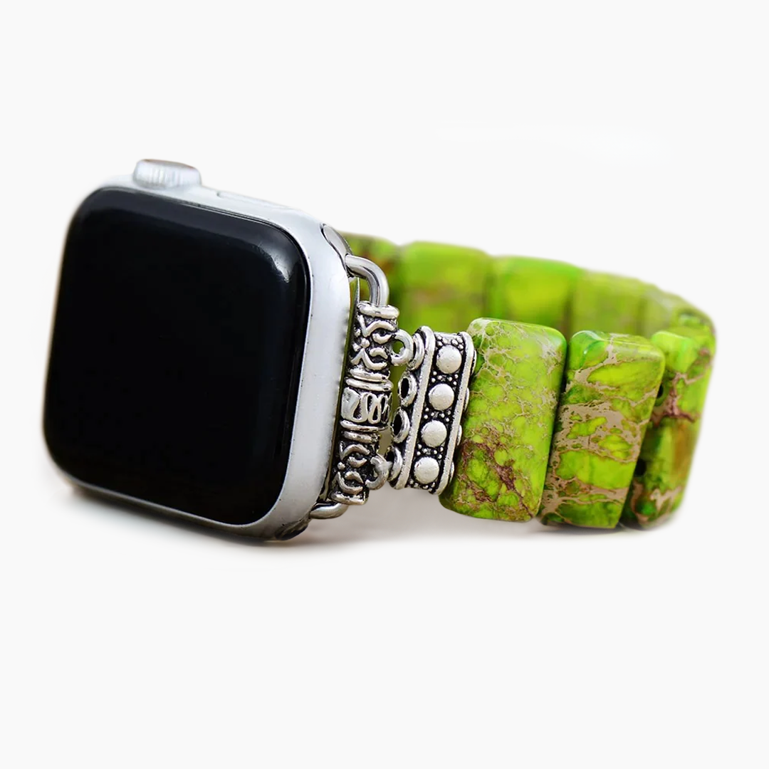 Correa elástica para Apple Watch de jaspe tibetano color lima