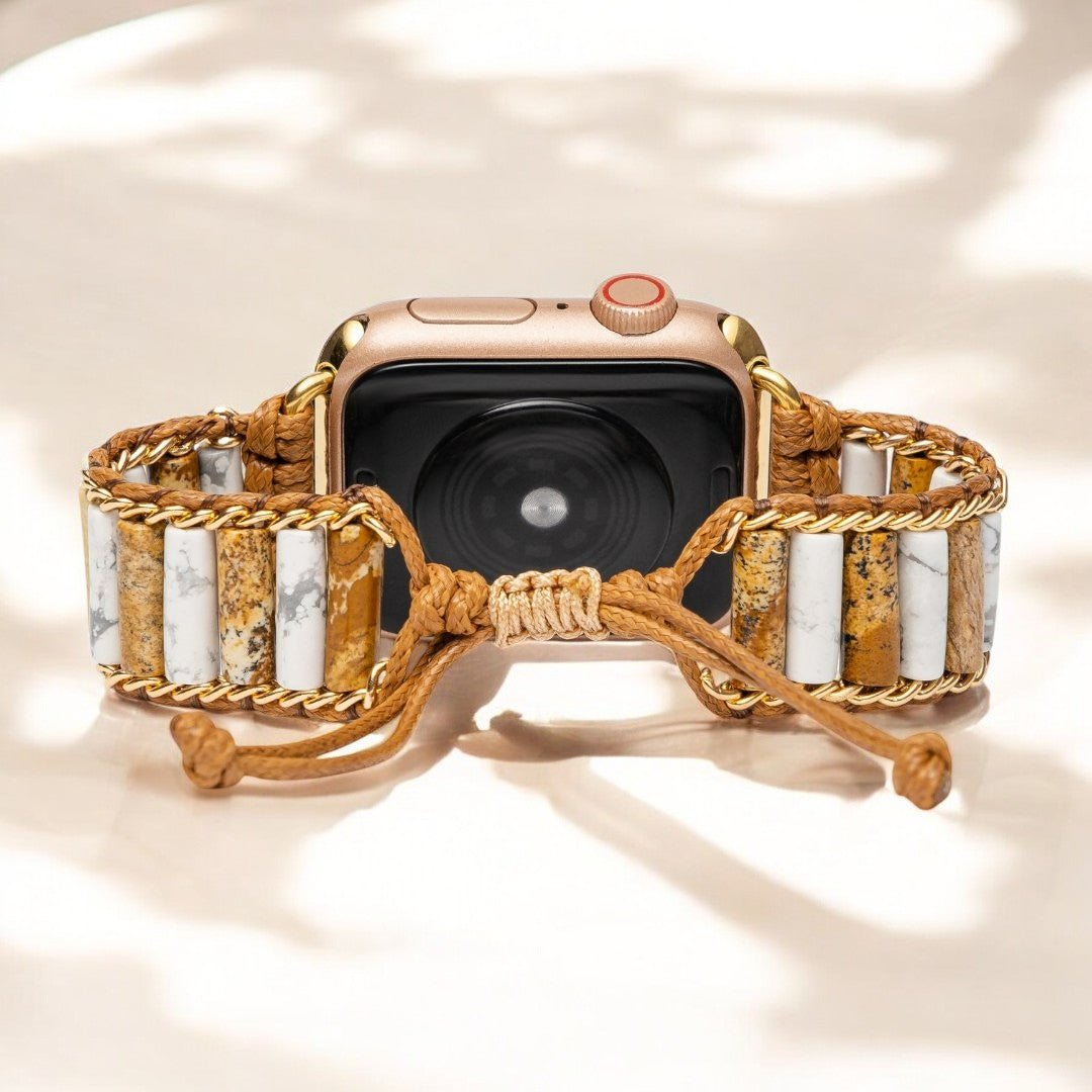 Correa de Howlite Jasper enlazada para Apple Watch