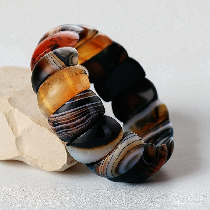 Pulsera gruesa de ónix curativo