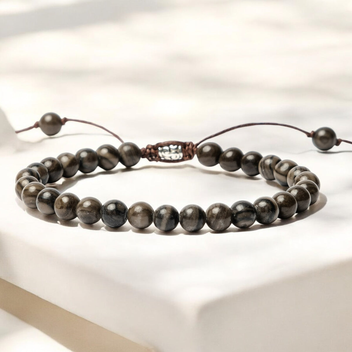 Pulsera de Jaspe Negro para Hombre