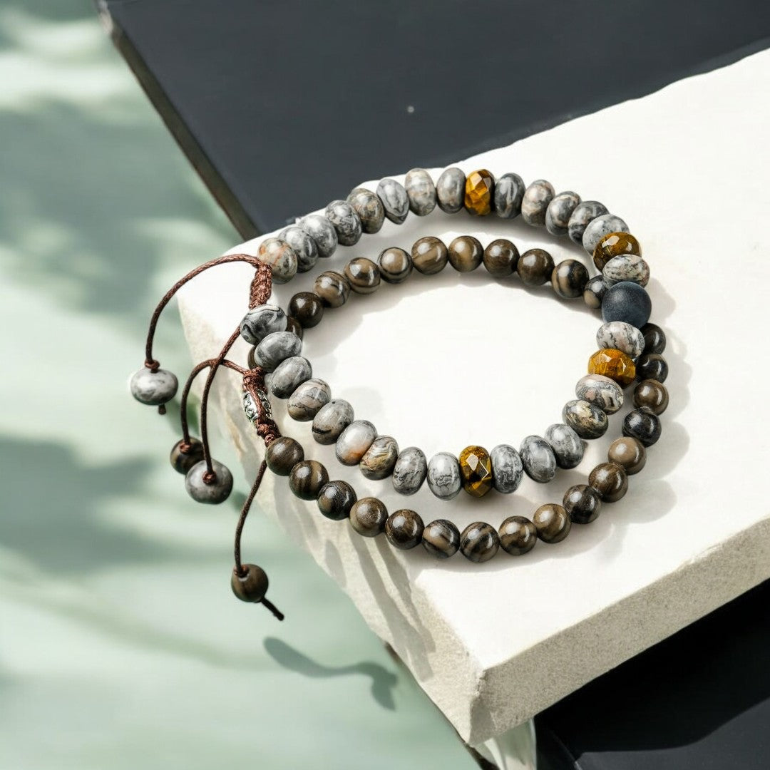 Pulsera de Jaspe Negro para Hombre