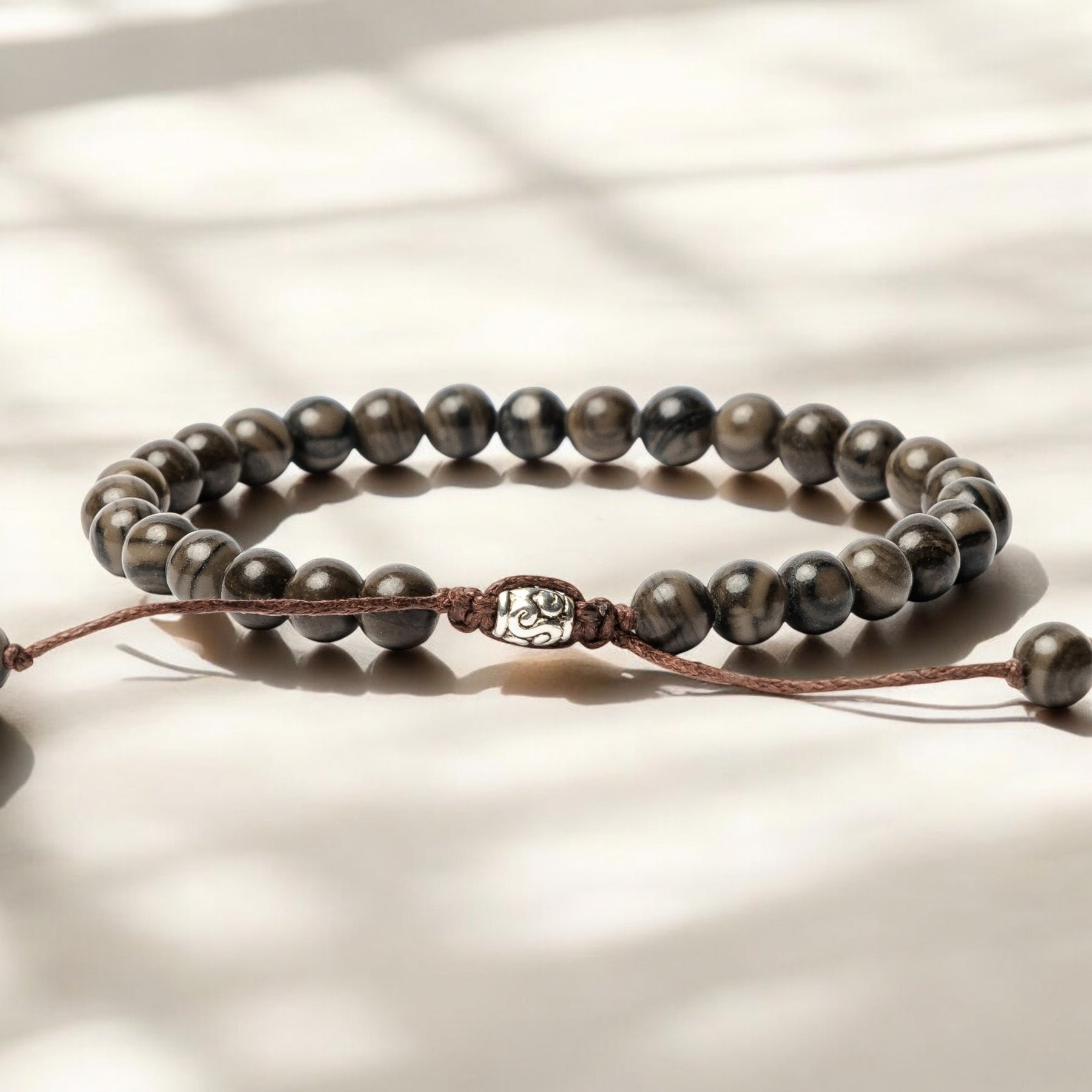 Pulsera de Jaspe Negro para Hombre