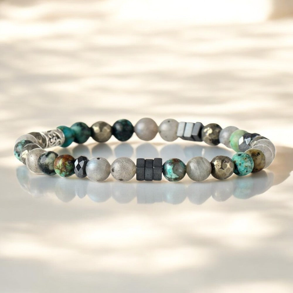 Pulsera de piedra Odín para hombre