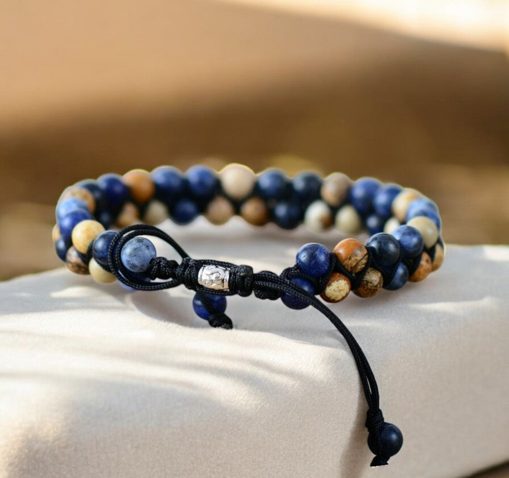Pulsera de hombre con jaspe sodalita