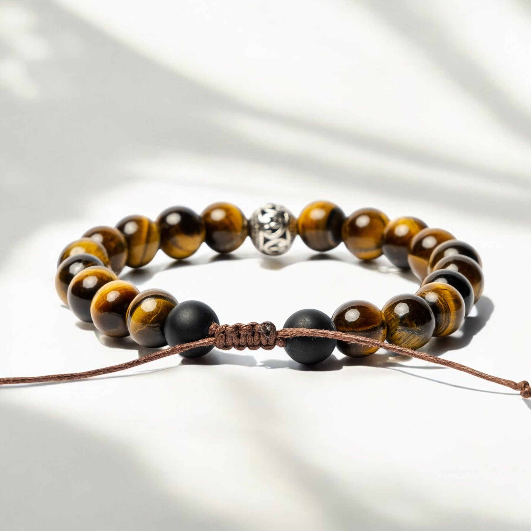 Pulsera tibetana de ojo de tigre para hombre