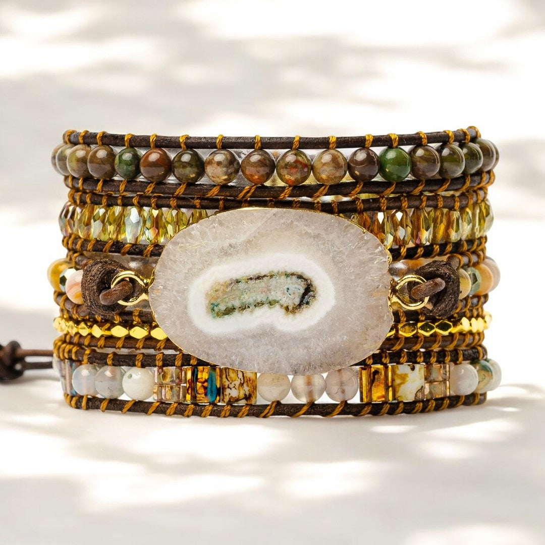Pulsera envolvente de ágata Diosa de la luz de la luna