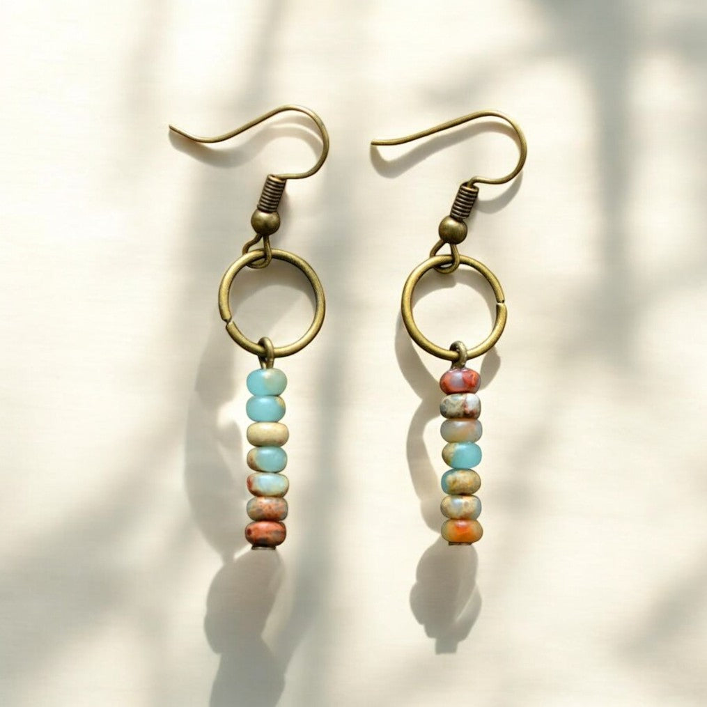 Pendientes de Jaspe de Piedra Natural
