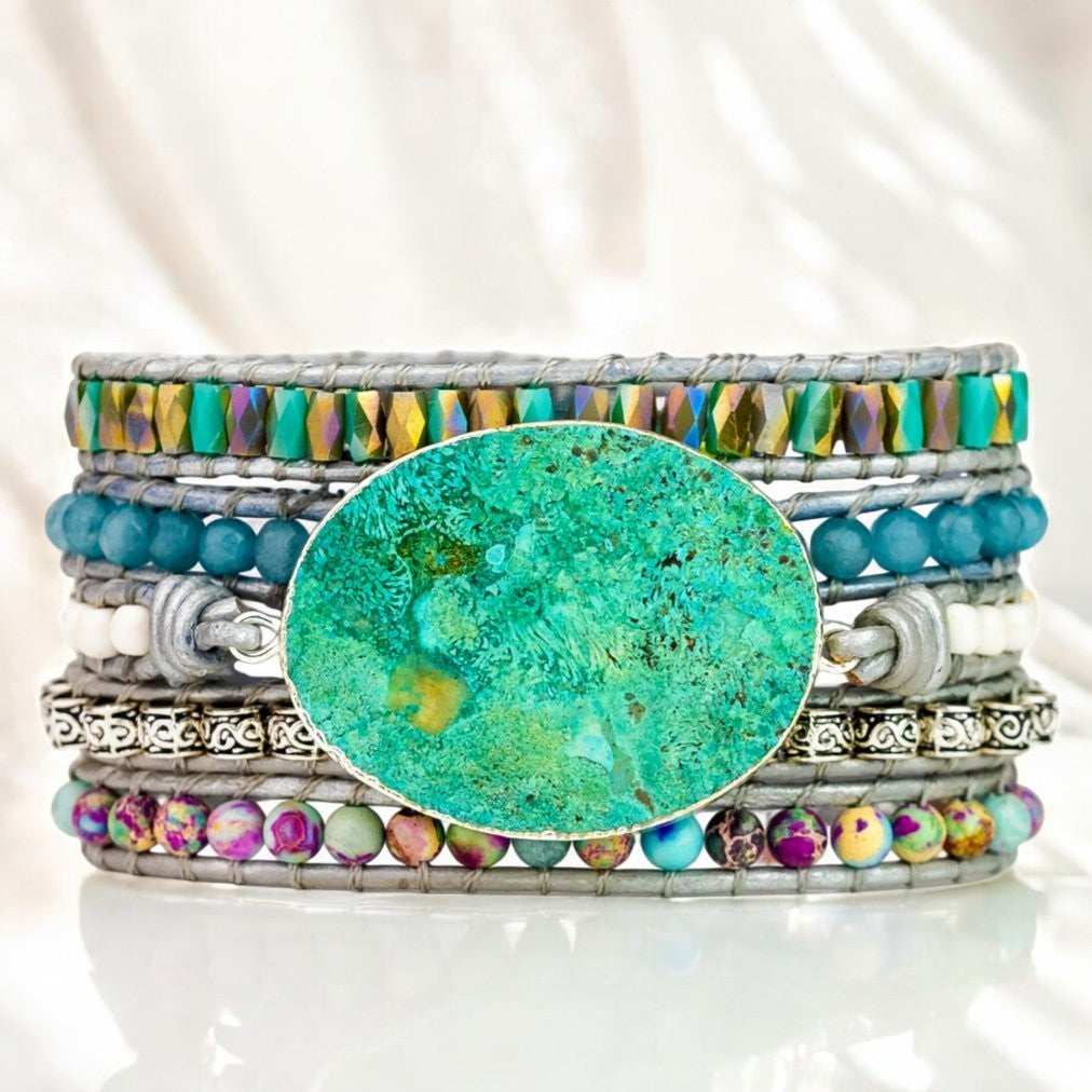 Pulsera envolvente de protección Ocean Jasper