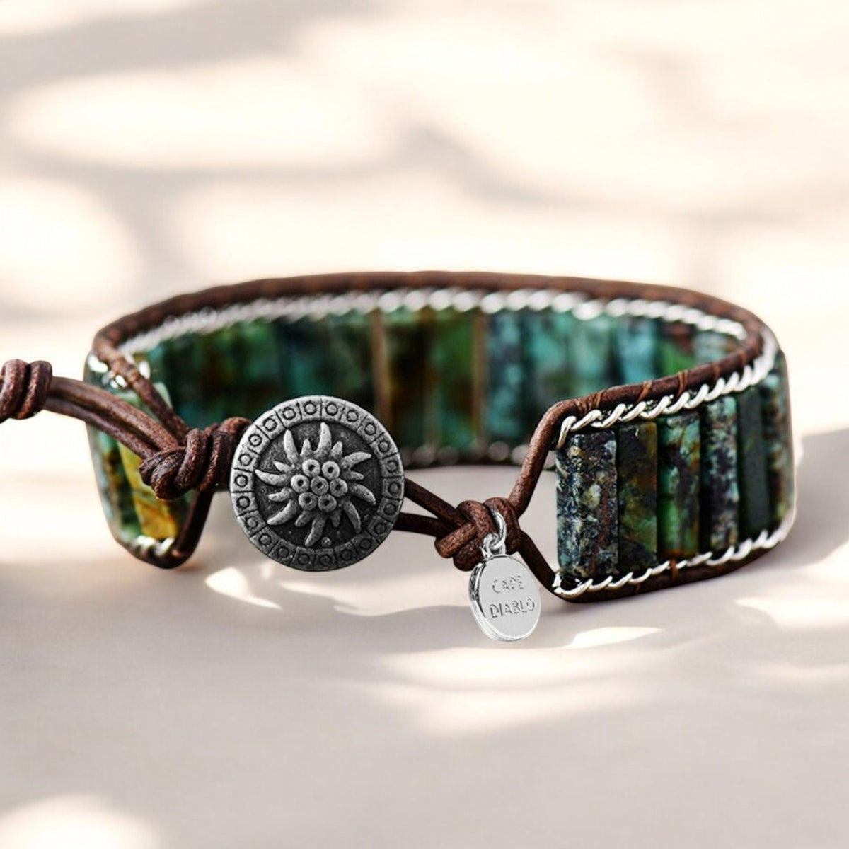 Pulsera de puño turquesa oceánica