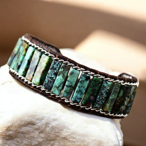 Pulsera de puño turquesa oceánica