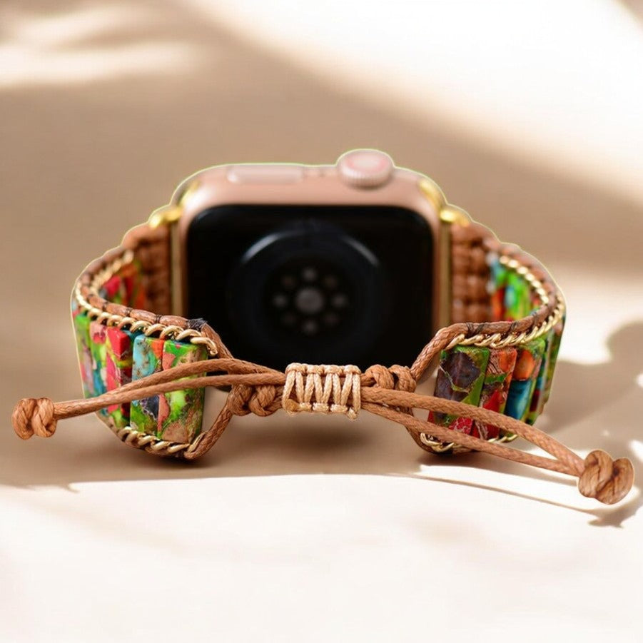 Correa Apple Watch con jaspe de selva tropical
