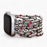 Correa elástica mágica plateada de Navidad para Apple Watch