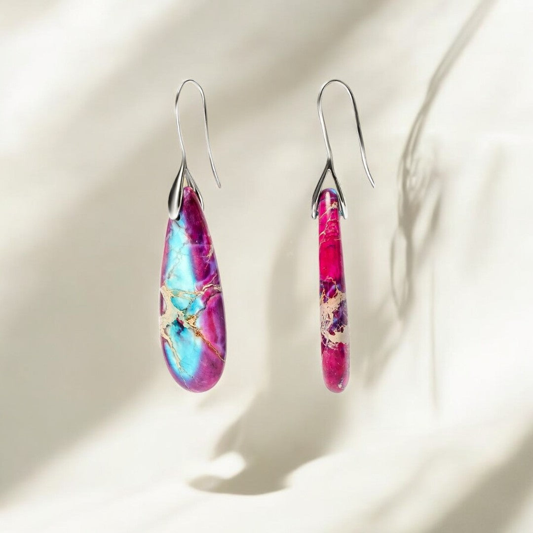 Pendientes de Jaspe de Energía Tibetana