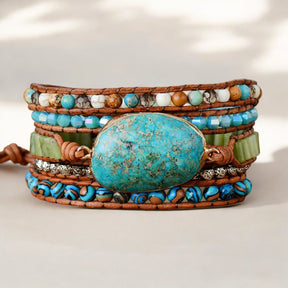 Pulsera envolvente de jaspe oceánico retorcido