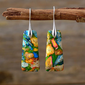 Citrine Lagoon Jasper Dangle Earrings - Cape Diablo